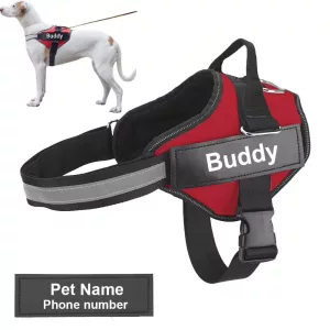 Reflekterende No-Pull Hundesele med Tilpasset Navneskilt